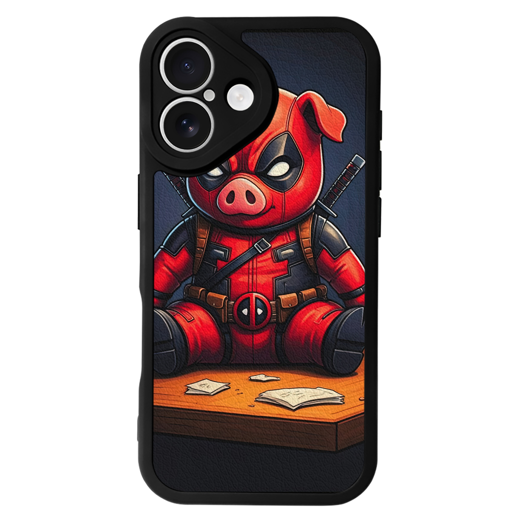 （画像用） Deadpool デッドプール 【iPhone 16シリーズ対応】シリコンスマホケース（レザー調） 材質：シリコン